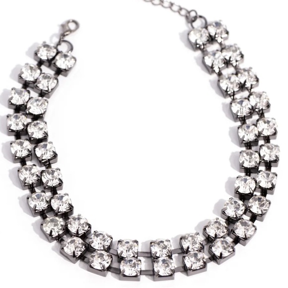 💎⚫️💎 “GLISTENING GALLERY” BLACK CHOKER WITH FREE MATCHING EARRINGS ~ PAPARAZZI❗️ - Picture 3 of 5